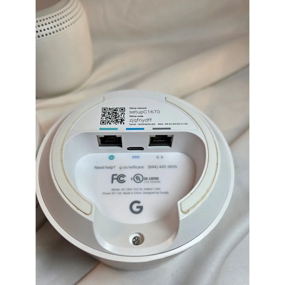 Google Wifi Mesh System 3-Pack 2x AC-1304 Routers & 1x Nest Wifi Point White